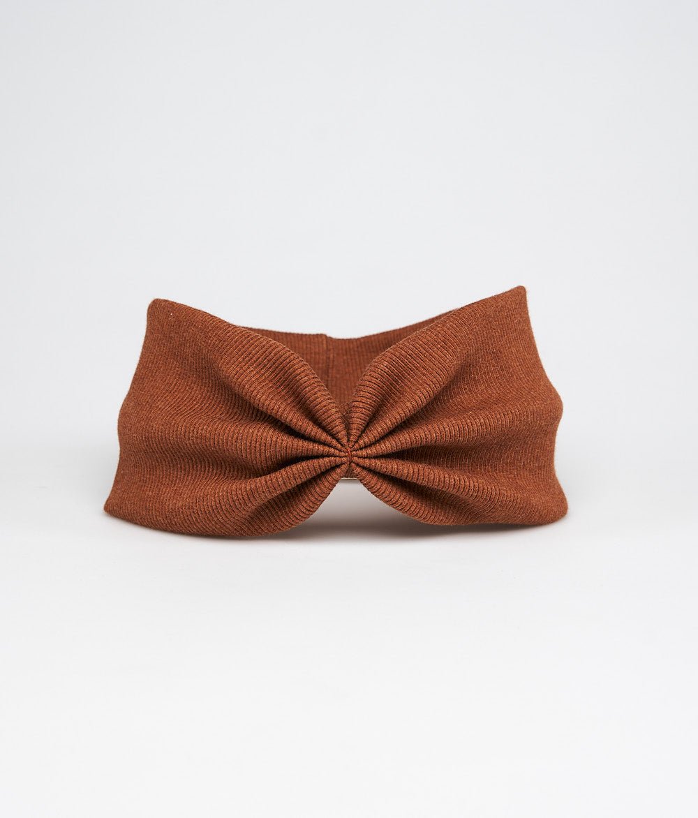 Stirnband Rippe Bow aus Bio Baumwolle - Stirnbänder - obumi - 823 - Rost