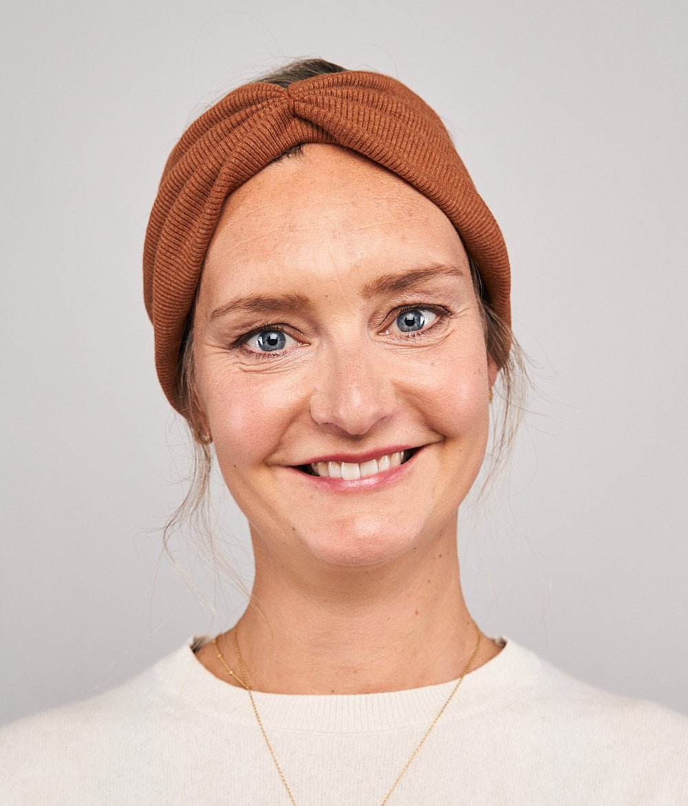 Stirnband Rippe Bow aus Bio Baumwolle - Stirnbänder - obumi - 823 - Rost