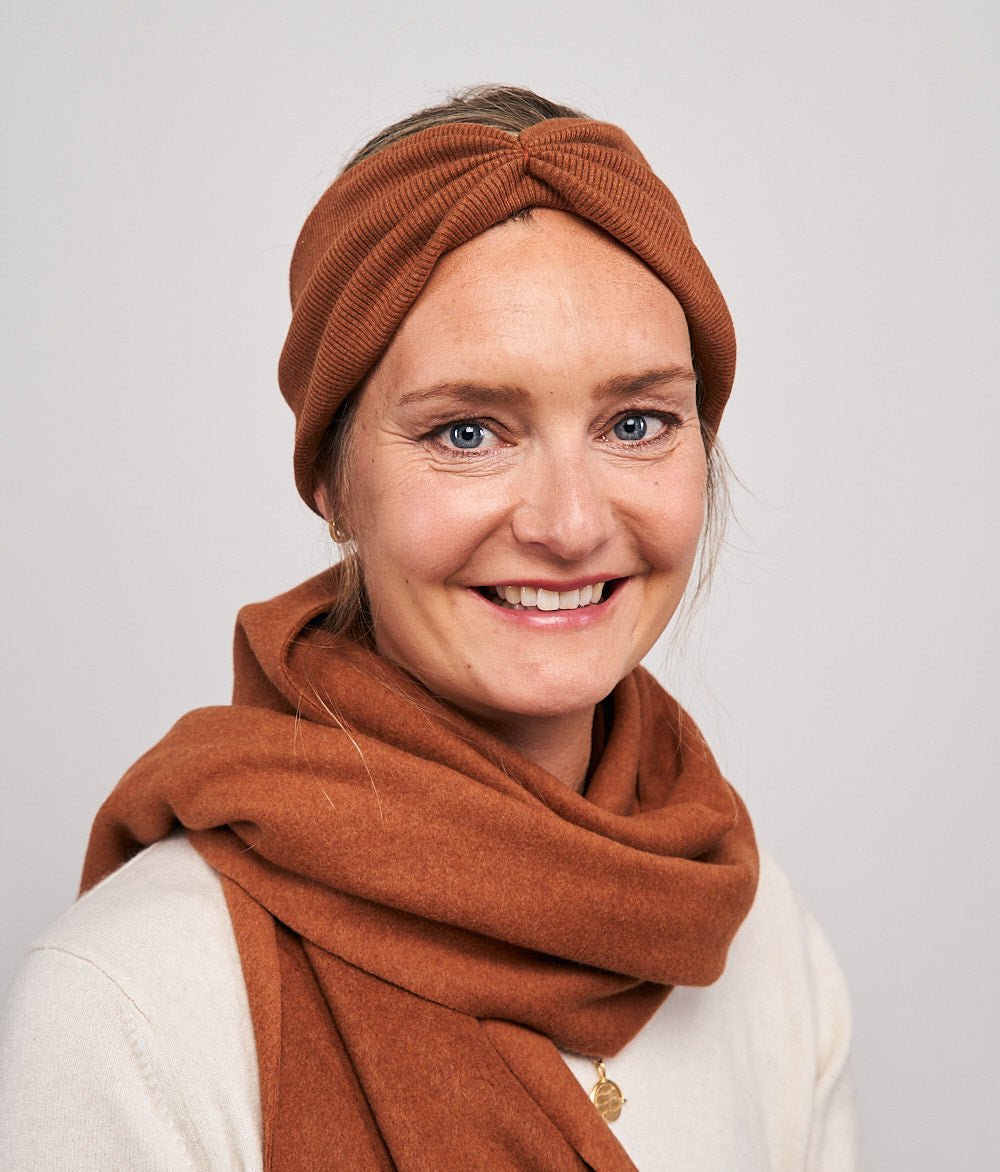 Stirnband Rippe Bow aus Bio Baumwolle - Stirnbänder - obumi - 823 - Rost