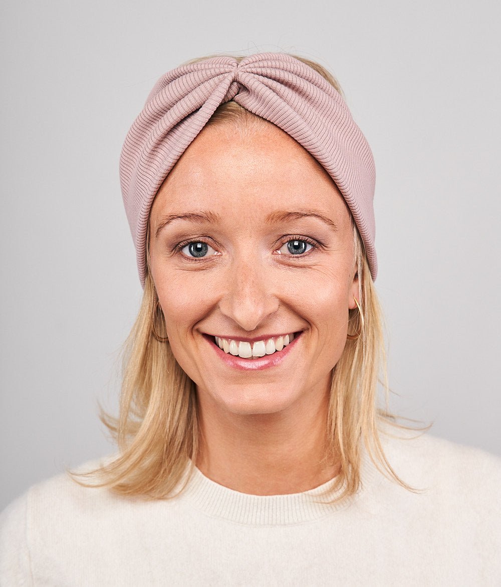 Stirnband Rippe Bow aus Bio Baumwolle - Stirnbänder - obumi - 828 - Woodrose