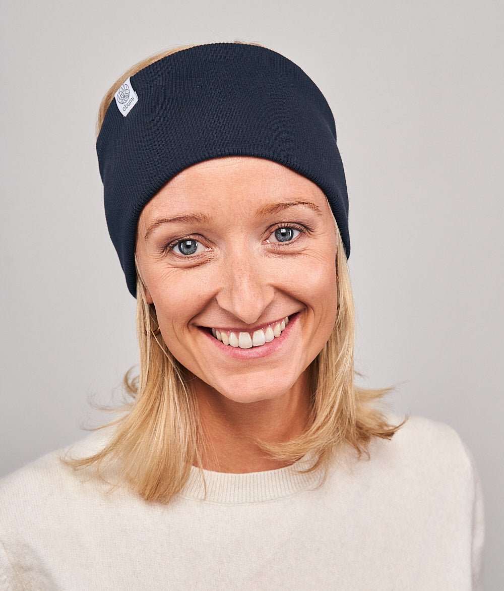 Stirnband Rippe Classic aus Bio Baumwolle - Stirnbänder - obumi - 800 - Navy