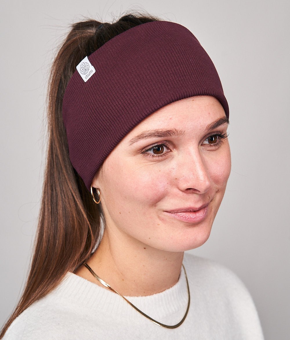 Stirnband Rippe Classic aus Bio Baumwolle - Stirnbänder - obumi - 801 - Burgundy