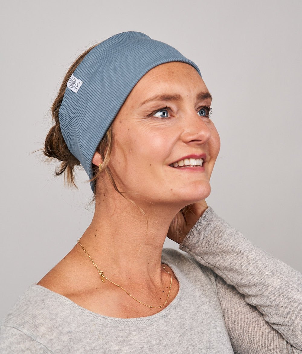 Stirnband Rippe Classic aus Bio Baumwolle - Stirnbänder - obumi - 806 - Air Blue