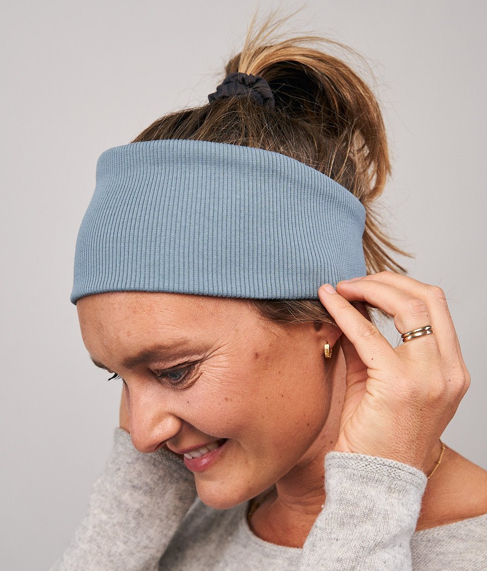 Stirnband Rippe Classic aus Bio Baumwolle - Stirnbänder - obumi - 806 - Air Blue