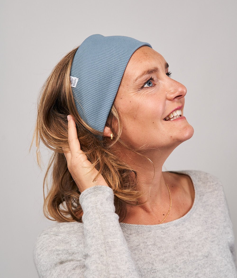 Stirnband Rippe Classic aus Bio Baumwolle - Stirnbänder - obumi - 806 - Air Blue