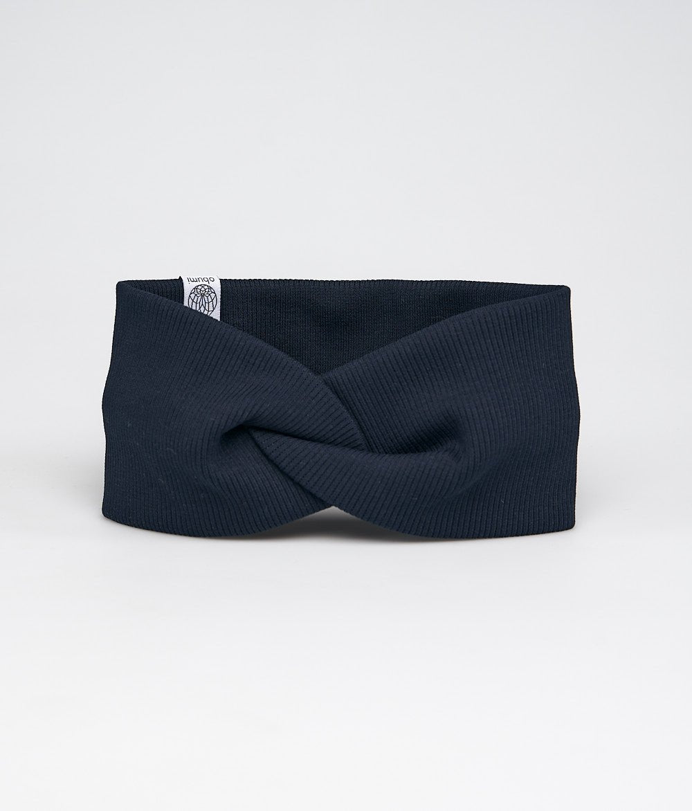 Stirnband Rippe Knot aus Bio Baumwolle - Stirnbänder - obumi - 860 - Navy