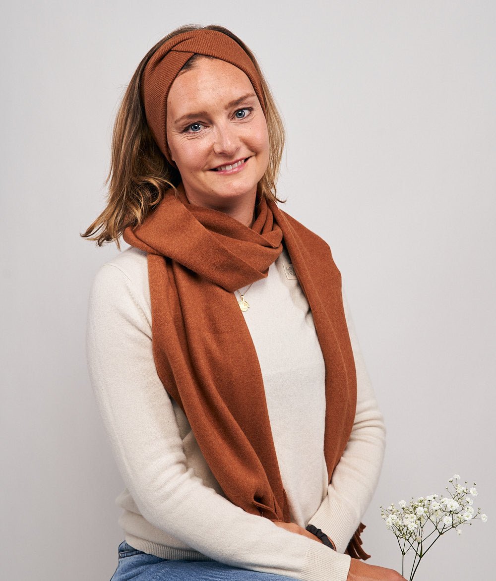 Stirnband Rippe Knot aus Bio Baumwolle - Stirnbänder - obumi - 863 - Rost