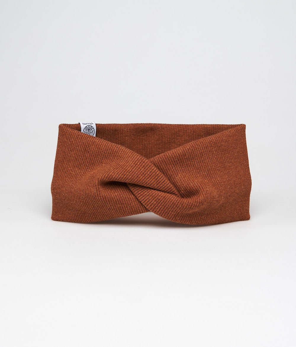 Stirnband Rippe Knot aus Bio Baumwolle - Stirnbänder - obumi - 863 - Rost