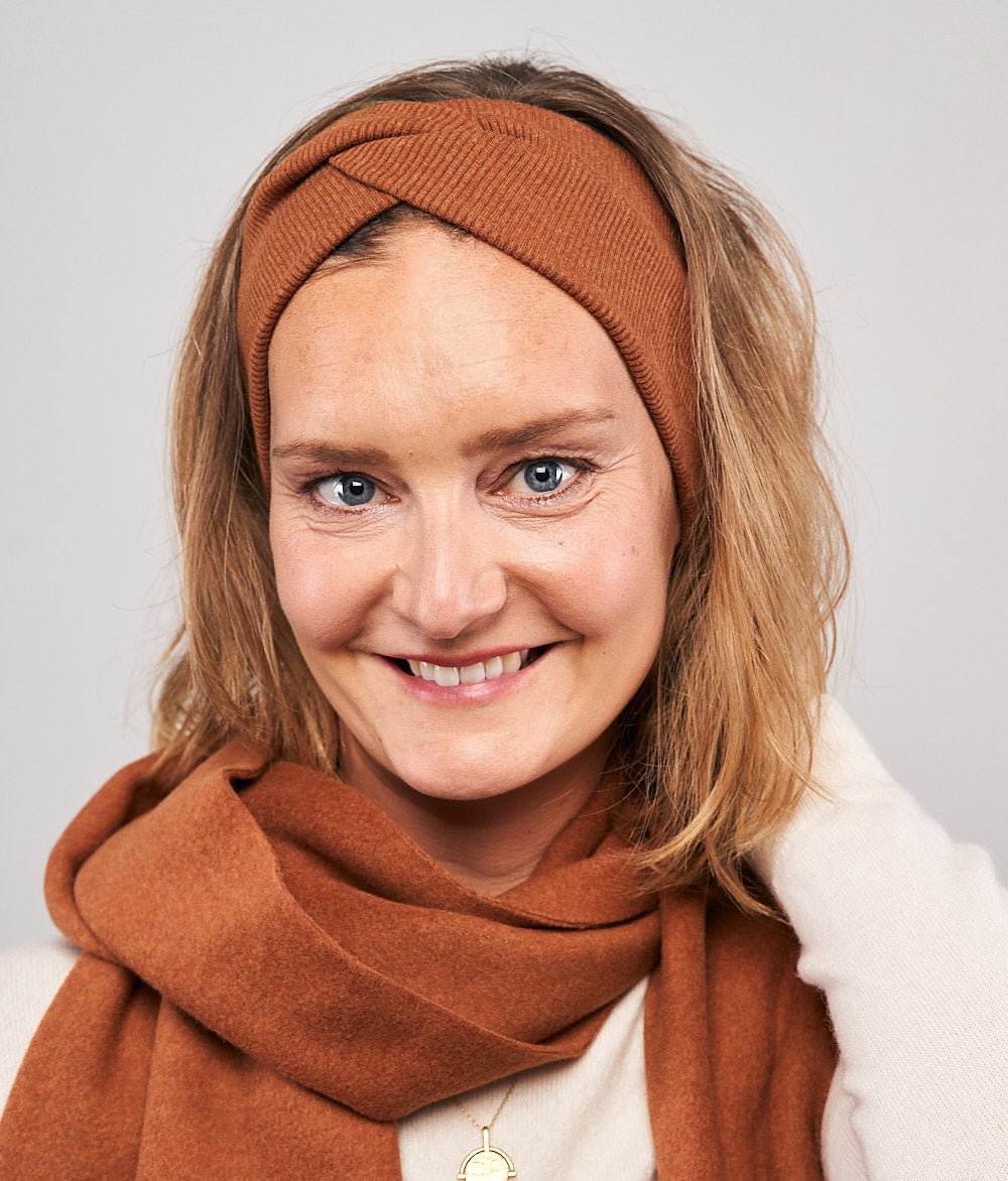 Stirnband Rippe Knot aus Bio Baumwolle - Stirnbänder - obumi - 863 - Rost