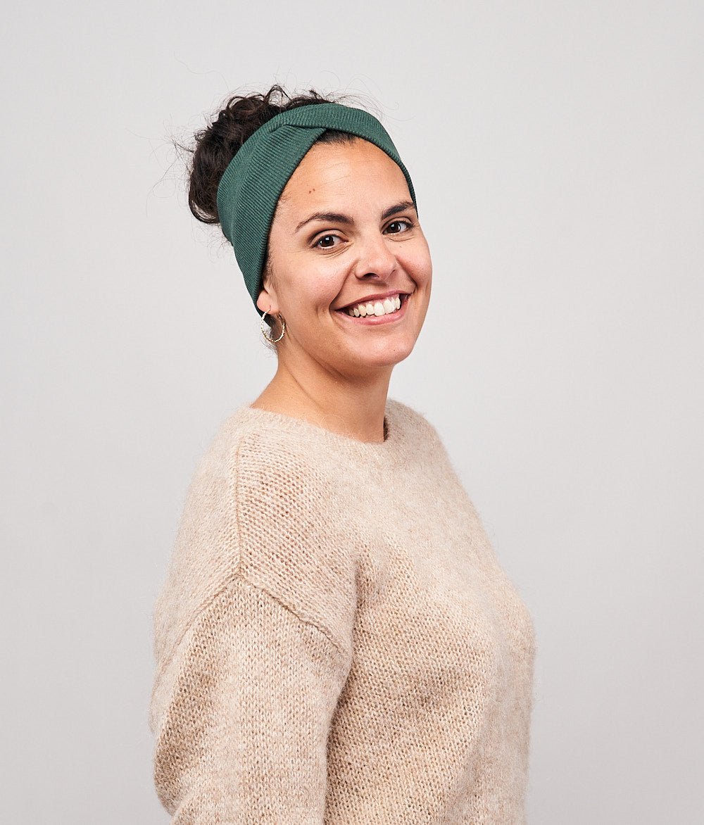 Stirnband Rippe Knot aus Bio Baumwolle - Stirnbänder - obumi - 864 - Forest Green