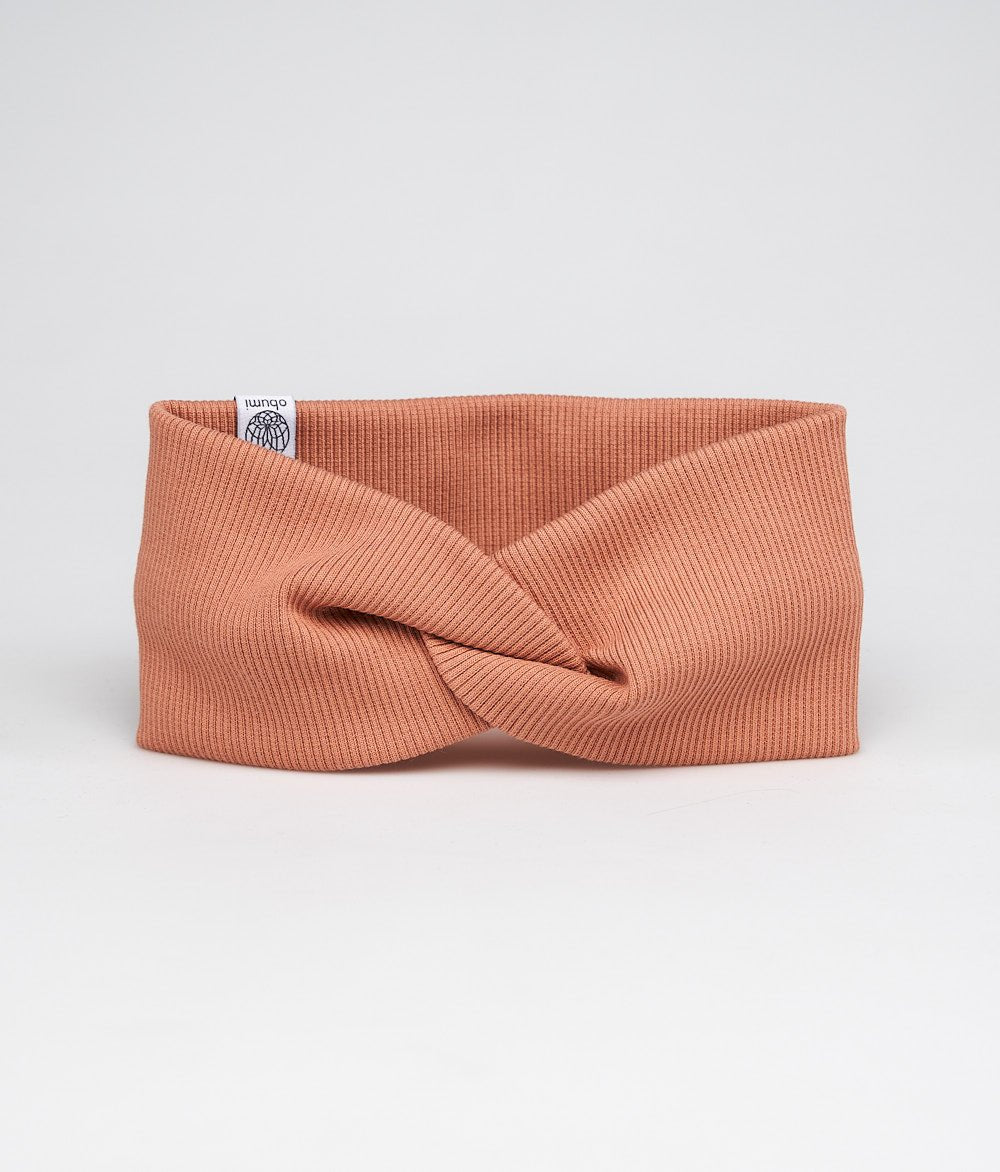 Stirnband Rippe Knot aus Bio Baumwolle - Stirnbänder - obumi - 869 - Apricot