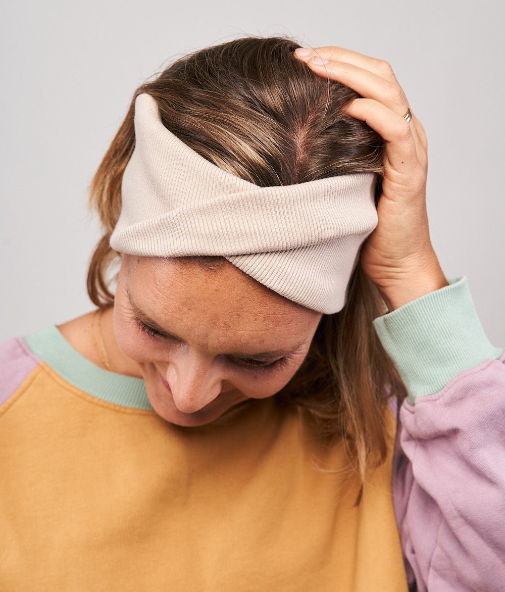 Stirnband Rippe Twist aus Bio Baumwolle - Stirnbänder - obumi - 842 - Beige