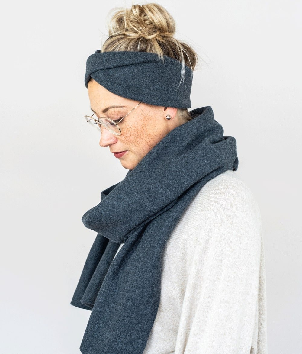 Stirnband Twist aus Bio Baumwolle - Stirnbänder - obumi - 161 - Black Melange