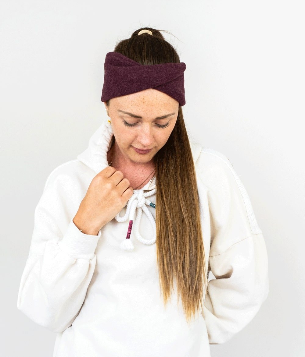 Stirnband Twist aus Bio Baumwolle - Stirnbänder - obumi - 162 - Burgundy