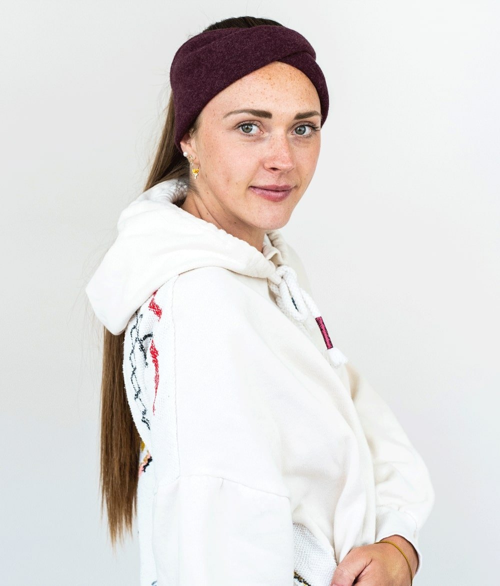 Stirnband Twist aus Bio Baumwolle - Stirnbänder - obumi - 162 - Burgundy