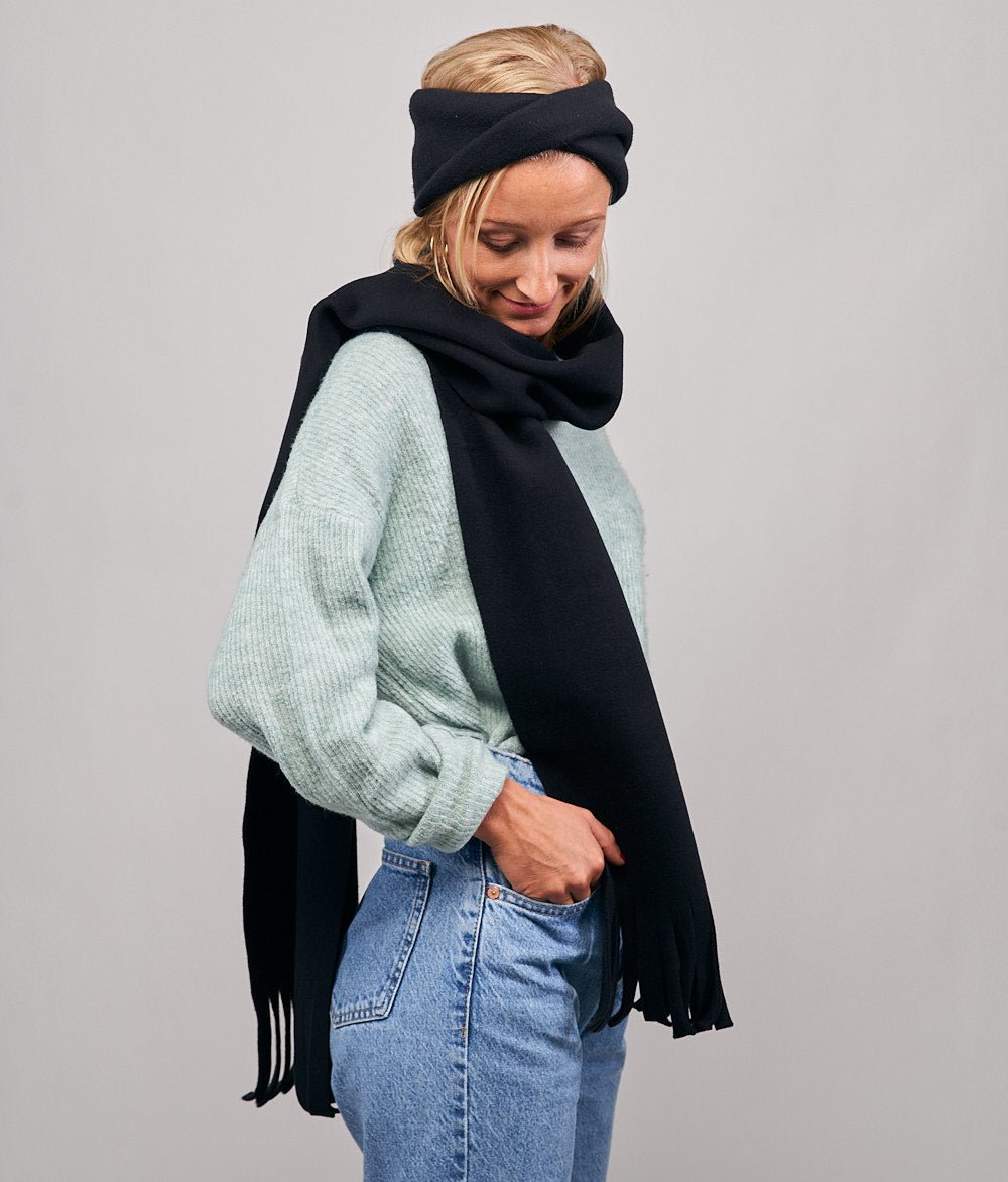 Stirnband Twist aus Bio Baumwolle - Stirnbänder - obumi - 170 - Black