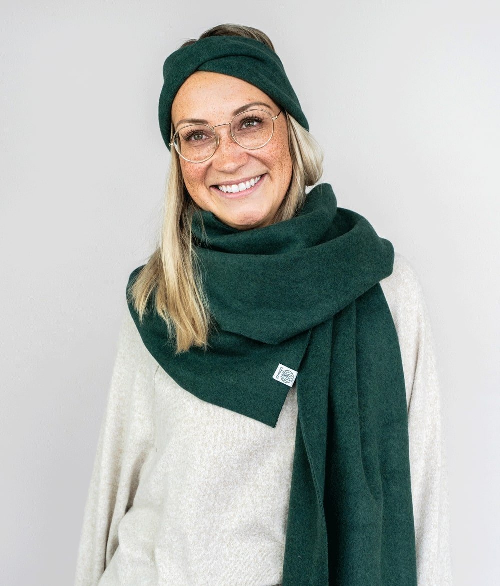 Stirnband Twist & Schal aus Bio Baumwolle - obumi - Rosa Melange