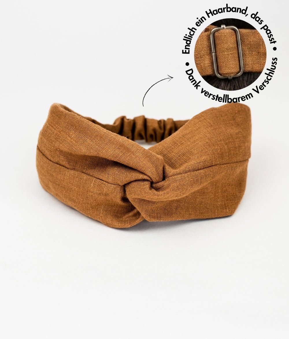 Haarband / Haarreif – verstellbar & bequem - Haarbänder - obumi - 241 - Cinnamon - Leinen
