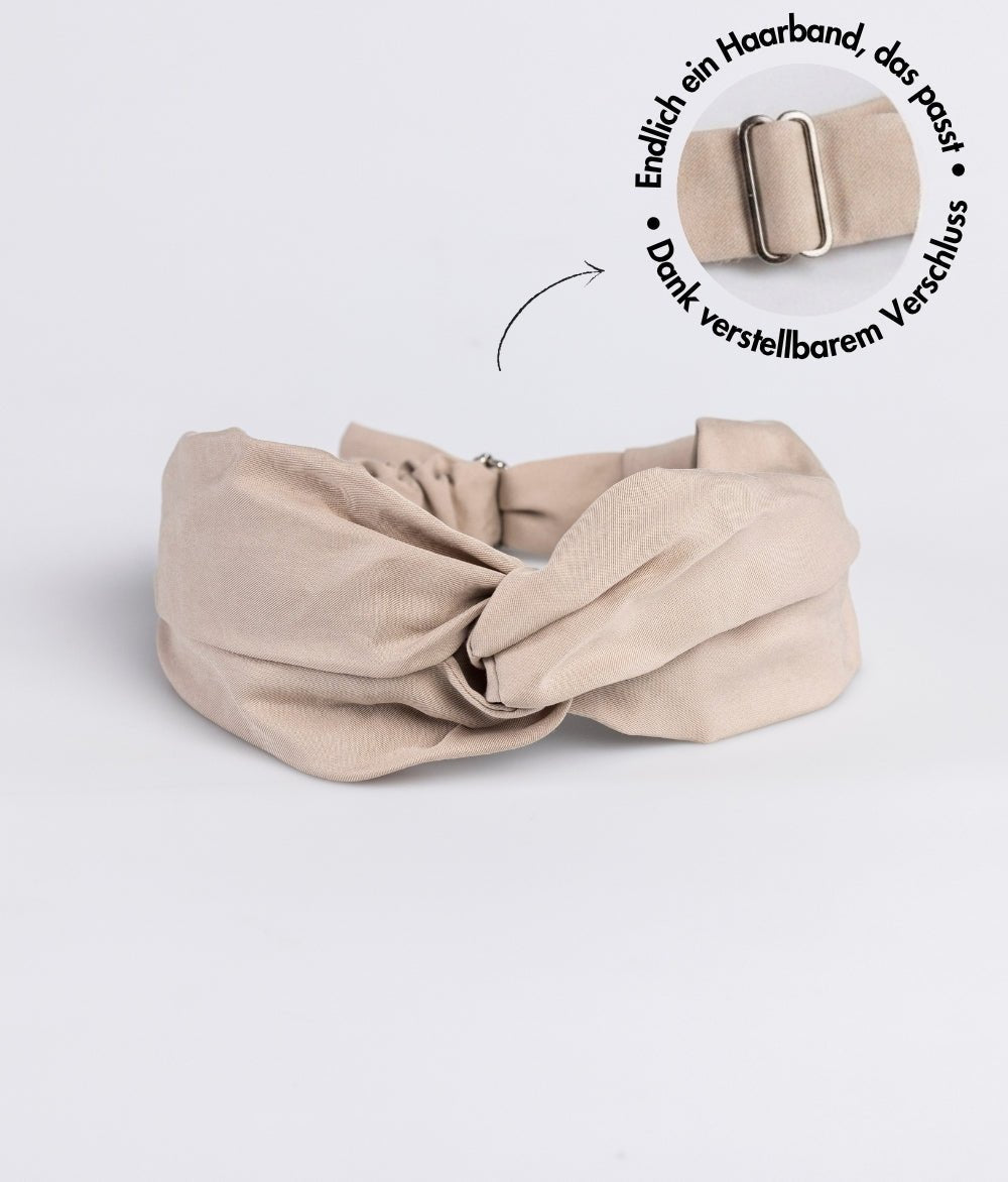 Haarband / Haarreif – verstellbar & bequem - Haarbänder - obumi - 257 - Beige - Lyocell