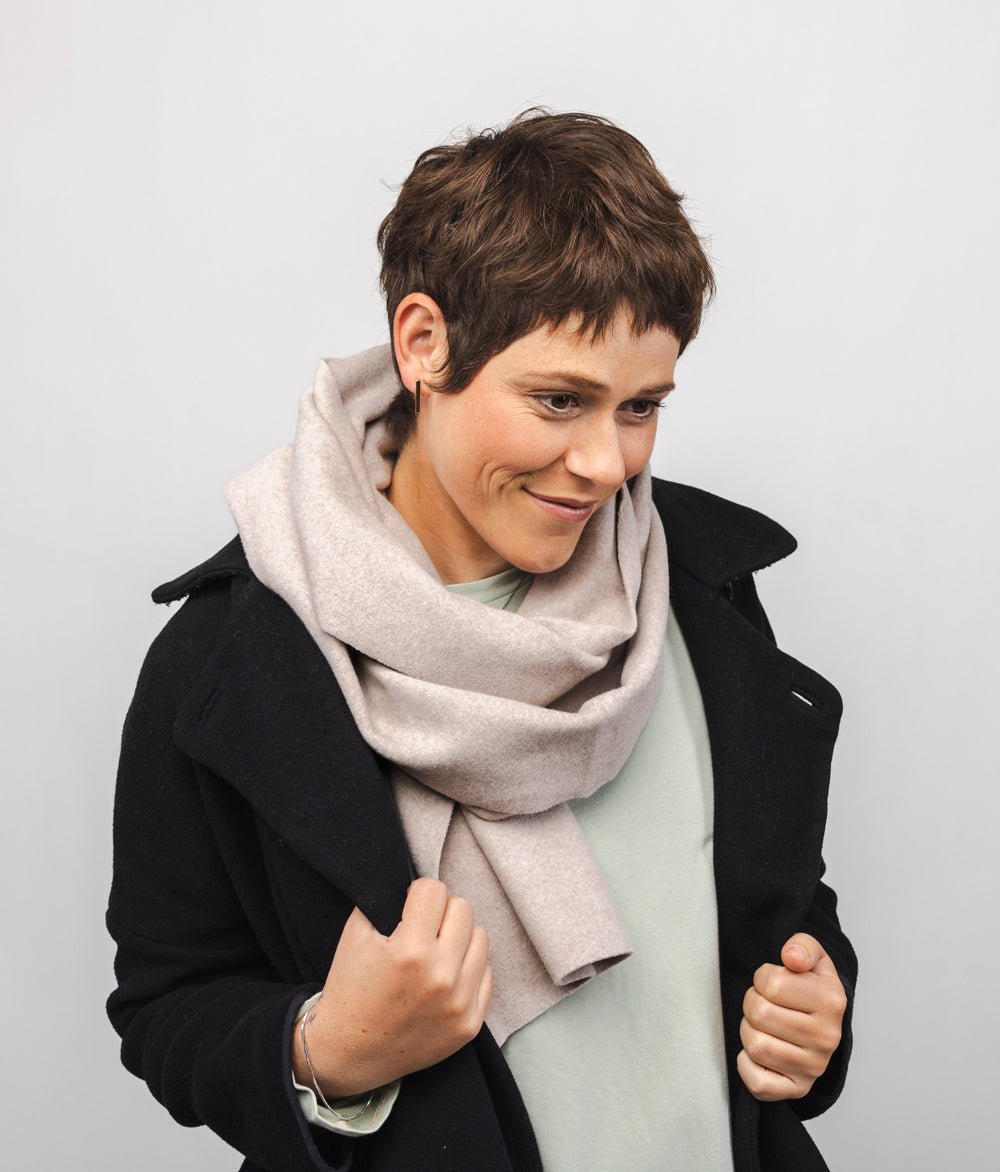 Schal aus Bio Baumwolle - obumi - 206 - Beige Melange