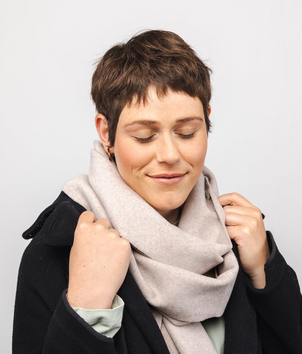 Schal aus Bio Baumwolle - obumi - 206 - Beige Melange
