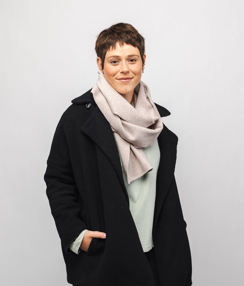 Schal aus Bio Baumwolle - obumi - 206 - Beige Melange