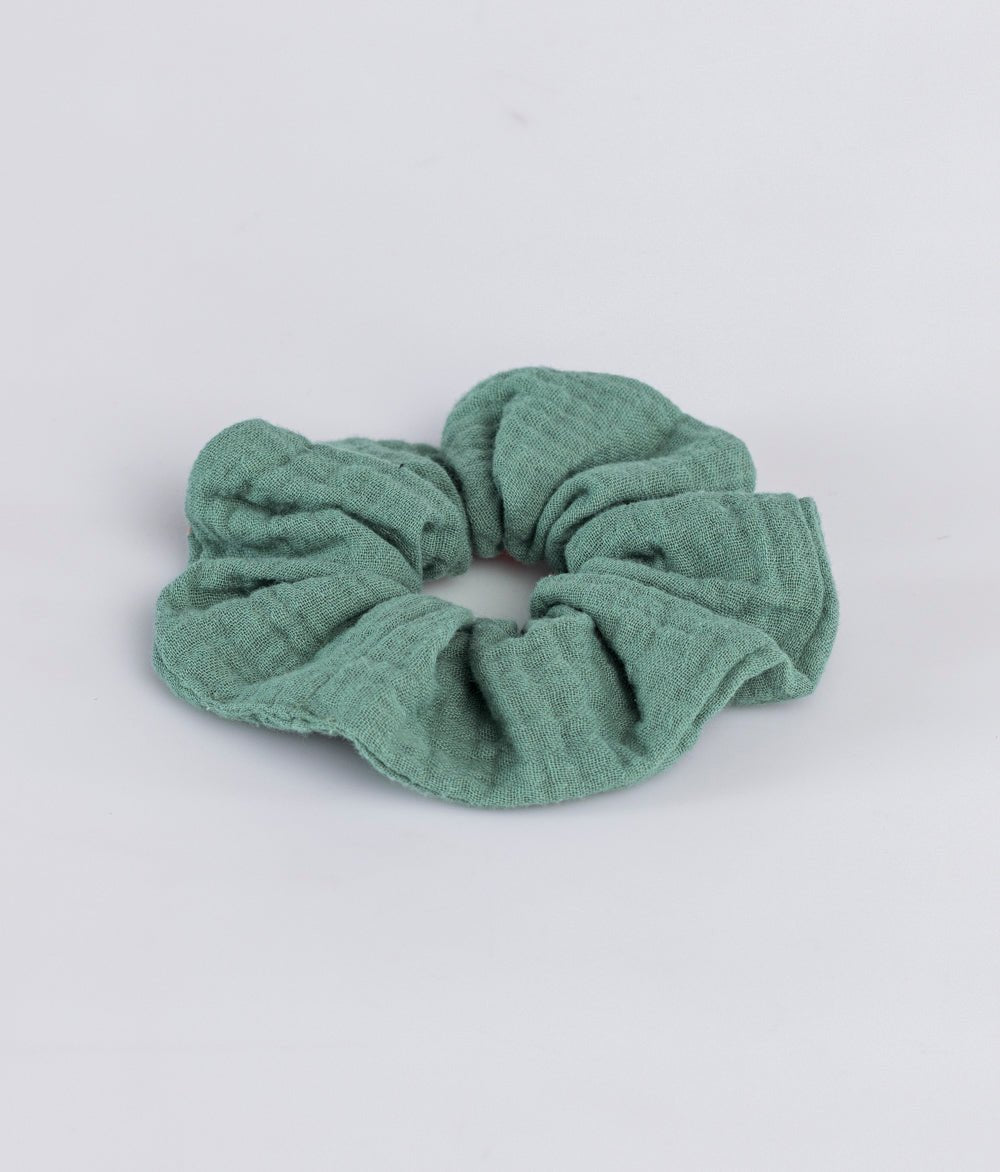 Scrunchie aus Bio Musselin - Haargummis - obumi - 044 - Turquoise