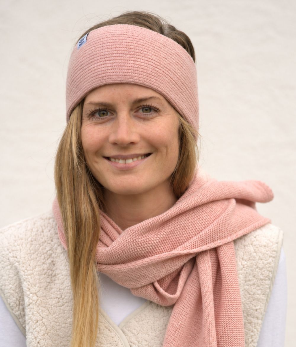 Stirnband Classic aus recyceltem Kaschmir - obumi - 916 - Rose
