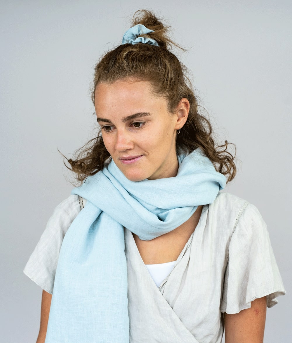 Decken-Schal aus Leinen
